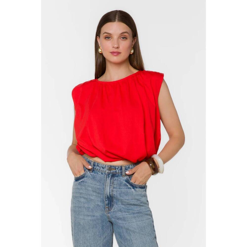 NEW VELVET HEART gwen sleeveless top in chili